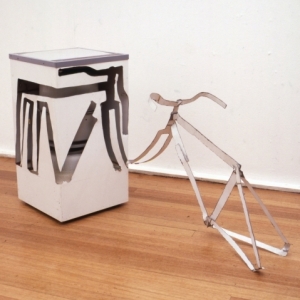 Bill Woodrow, Spin Dryer with Bicycle Frame Including Handlebars, 1981.
