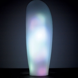 Mariko Mori, Tom Na H-Iu II, 2006. Glass, stainless steel, LED, real time control system, 450 x 156.3 by 74.23cm