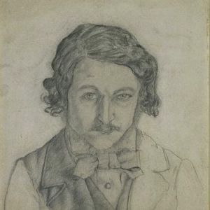 William Morris, self-portrait, 1856, pencil drawing