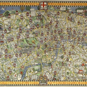 MacDonald 'Max' Gill, the Wonderground map of London, 1914